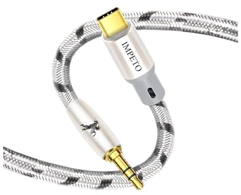 Impeto Cavo Jack USB C Cavo Aux USB C a AUX Macchina 3.5mm Qualità Audiofila, Cable Audio Cuffia Auto con Pro Max Plus,Huawei P40, P50,P60 Pixel 1m