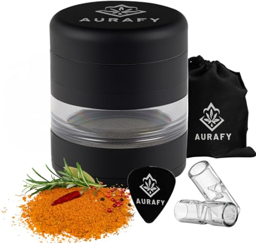 AURAFY 5-teilige 5,6 cm Mühlen, Aluminium, mattes Schwarz