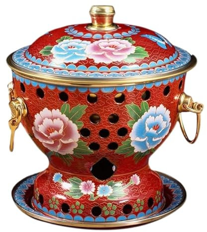 Hotpot Topf Kleiner Kupfertopf Für Eine Person, Chinesischer Traditioneller Hot Pot Von Kommerziellem Alkohol Shabu Shabu Topf(Rood)
