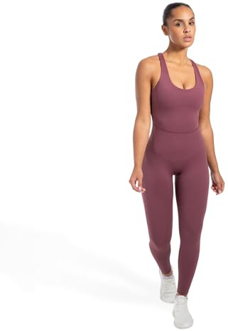 SMILODOX Jumpsuit Damen Ilva, ärmelloser Einteiler lang, Overall mit Shaped Fit & Rundhals, atmungsaktiver & elastischer Sportanzug, Ganzkörperanzug ideal für Sport, Fitness & Freizeit