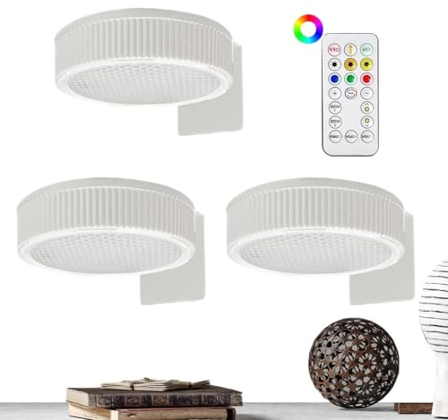 Stibtmr 3 Piezas Focos Led Interior Para Cuadros Lampara De Pared Foco Para Cuadros Con Remoto Lámpara De Pintura De Imagen Cubierta Batería De Funcionamiento Decoración De La Sala De Estar
