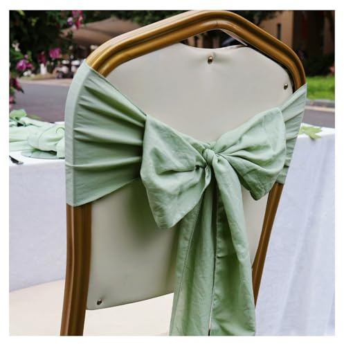 Seihtuch Stuhlschärpen Hochzeit Stuhlschleifen 6 Stück 18 x 250cm Stuhl Schärpe Dekorative Schleife Bögen Band für Hochzeit Party Feiern Bankett Geburtstags Weihnachten Chair Dekostoff Salbeigrün