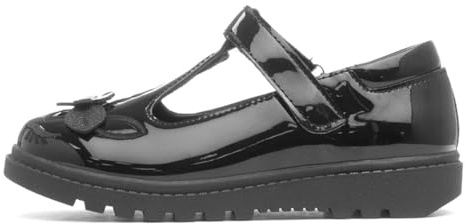 Walkright Laura Girls Black Unicorn Patent Shoe - Size 11 Child UK - Black