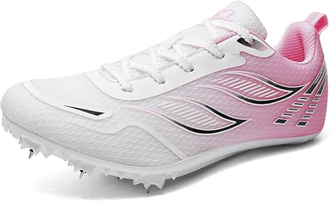 ZHENSI Zapatillas De Atletismo para Hombre Mujer Y Niño con Clavos para Carreras Saltos Y Velocidad,Rosado,36 EU