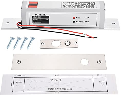 Cocoarm Cerradura de Inserción Eléctrica, Diseño de Baja Temperatura, 500.000 Ciclos para Puertas Cortafuegos de Vidrio y Madera