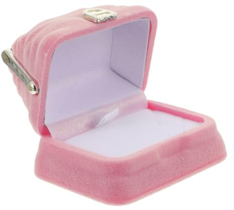 UPKOCH Scatola Porta-Anelli in Flanella Rosa Contenitore Elegante per Gioielli Piccoli Organizer per Anelli e Orecchini Confezione Regalo per Matrimoni e Anniversari