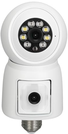 Marhynchus Telecamera Wireless Impermeabile da 3MP 2K con Lampadina, Rilevamento del Movimento, Visione Notturna a Colori, Telecamera di Sorveglianza con Attacco E27 con Visualizzazione