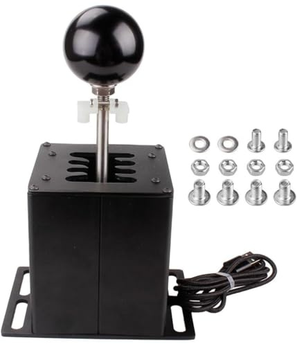 H-växelspak, ersättningsspak, USB PC H-växelspak, kompatibel med styrenheterna G29, G27, T300 och T500, svart, 1 st (7 hastigheter + R-HB039)