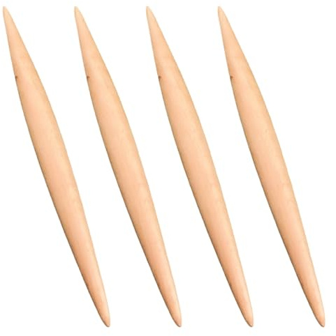 BATHVEVE Mattarello in Legno di Faggio 4 Pezzi Punta a Doppia Estremità 23 Cm, Set di Perni a Rullo per Pasta e Impasti, Forniture da Cucina Professionali per Pizza, Ravioli e Dolci,