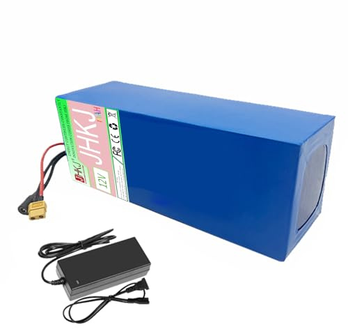 JHKJ 12V 12Ah 18Ah 24Ah 30Ah 42Ah 54Ah 66Ah Lithium Battery Pack Deep Cycle Rechargeable Battery for Trolling Motor Inverter Bait Boat Fishing Light Speaker,12V,54Ah