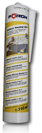 FÖRCH Silikon Neutral 4in1 GRAU | 310 ml Kartusche Fensterverglasung, Silikonfugen in Bad, Dusche, Sanitär, aussen, hitzbeständig, Hochtemperatur, Dichtmasse Klebstoff neutral Fugen