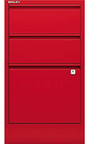 Bisley Home Filer, 2 Universal-, 1 HR-Schublade, Metall, 670 Kardinalrot, 40 x 41.3 x 67.2 cm