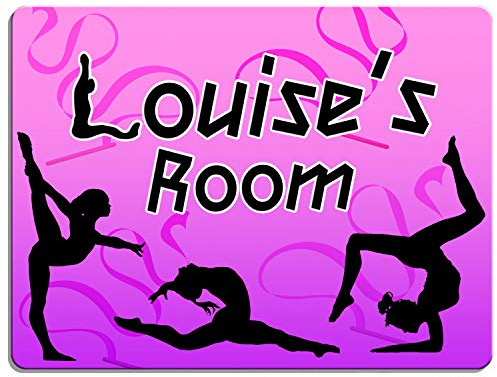 GYMNASTICS Girls Bedroom Door Sign Personalised Gym Children's Child Room Kids Plaque Name KD39