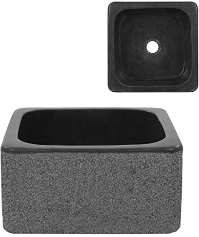 vidaXL Wash Basin, Bathroom Sink Bath Wash Bowl, Vanity Sink Bathroom Basin Small Bathroom Sink, Countertop Wash Basin Wash Sink, Riverstone Black