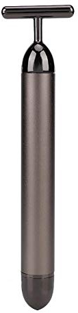 Barra massaggiatrice elettrica a forma di T 24 K, strumento di bellezza ad alta vibrazione, strumento di massaggio per il viso, antirughe, rassodamento della pelle, grigio fumo