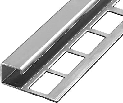 HORI® Fliesenprofil Quadroprofil aus Edelstahl I Fliesenabschlussprofil, Eckprofil, Kantenschutz, Langlebiges Fliesenprofil I Stück à 2,50 m I Höhe: 10.00 I gebürstet