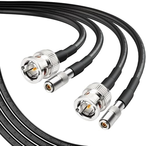 Superbat Cavo SDI 6G BNC a DIN 1.0/2.3 75 Ohm Belden 1855A Sottile 2.3m | Doppia Schermatura, BNC Maschio a DIN 1.0/2.3 Maschio, Flessibile, 23AWG, 4K, 2 Pezzi, per Blackmagic, CoaXPress, Videocamera