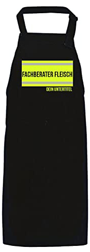 FIREFUN | Feuerwehr-Grillschürze Profi |Fachberater Fleisch Silberstreifen & Untertitel | personalisierbar Koch-Schürze personalisiert | Feuerwehrmann Feuerwehrfrau