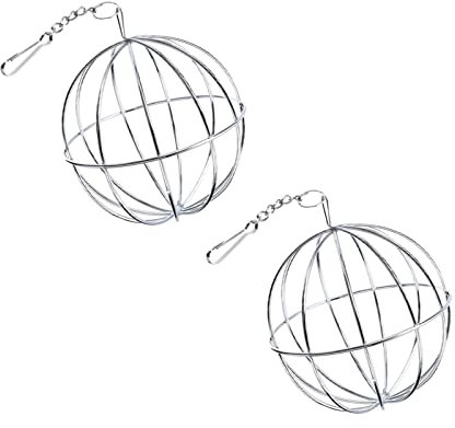 CHAMEEN Set of 2 stainless steel food toys, hamster toys with hooks, snack toy accessories, rodent hamster accessories