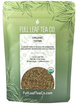 Organic Thyme Loose Leaf Tea - 2oz Bag (Approx. 30 Servings) | Full Leaf Tea Co.