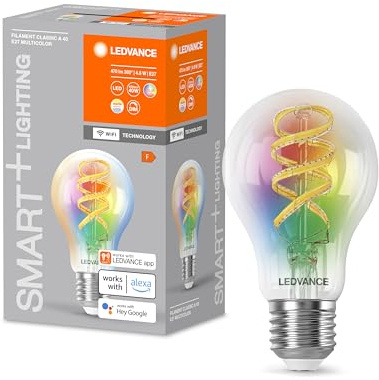 LEDVANCE E27 LED Lampe, Smart Home Wifi Leuchtmittel mit 4,8 W (470Lumen), Birnenform, Kaltweiß (2700K) und kompatibel mit Alexa, google oder App, Lampen im 1er-Pack