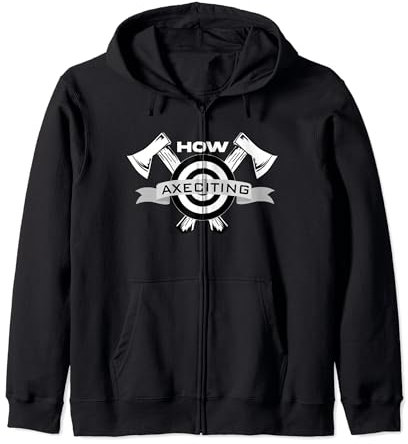 Axe Throwing Crossed Axes and Wooden Target Zip Hoodie