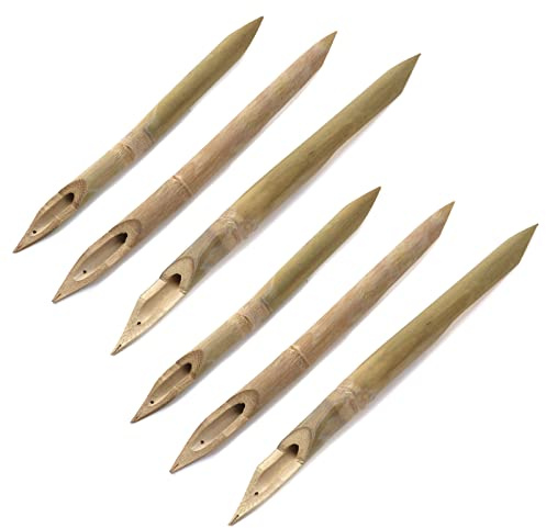 Mewutal 6 bolígrafos de caña de madera dura de doble cabeza para modelar cerámica | Rotulador de pintura de cerámica de 3 tamaños, perforador de madera, para arcilla, escultura, manualidades, bricolaje