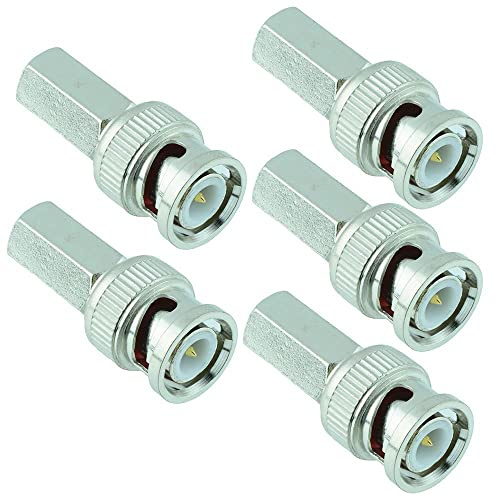 5 x BNC Male Twist On Plug Coaxial Cable Connector RG59/U
