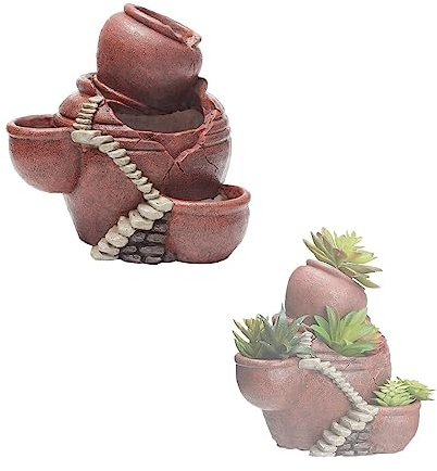 Zalati Succulente Fleur Pot Résine - Ornements Créatifs pour Cactus et Bonsaï - Longue Échelle pour Maison, Jardin et Bureau