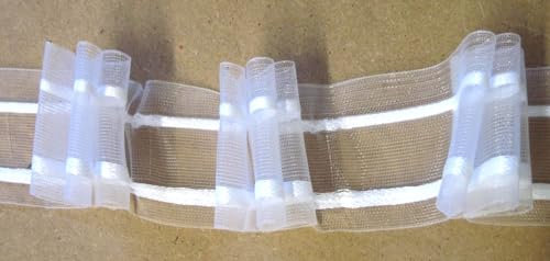Generisch Gardinenband 3er Faltenband 50 mm Transparent 1:2,5 Rapport 24,5 cm