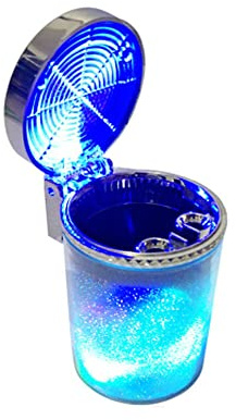 MACHSWON - Posacenere per auto, con luce LED, mini pattumiera per auto, portatile, con coperchio, adatto per la maggior parte dei veicoli