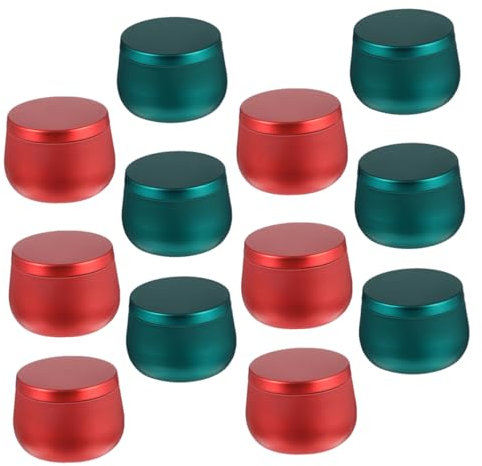 Zerodeko 12pcs Round Candy Tea Can Storage Tinplate Jars Lids for Sundries Storage Can for Tea Jewelry Holder for Home Organization