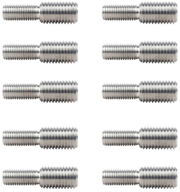 M6 x 20 auf M8 x 20 Reduziergewinde-Adapter, 10 Stück, Edelstahl, Doppelend-Gewindebolzen für Bau, Möbel, Auto