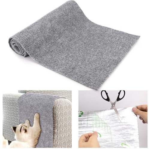 Cat Scratching Mat Furniture Protectors DIY Self-Adhesive Climbing Cat Scratcher Anti Scratch Protector for Sofa Couch & Wall (39.37 x 11.81)