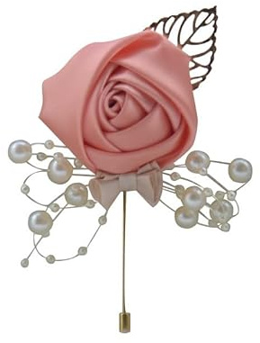 SYSUII Boutonniere Hochzeit Rose - 5 Stück Gästeanstecker Hochzeit Zubehör Ansteckblume Bräutigam Hochzeitsanstecker Hochzeit Rose Blumen Anstecker für Party Prom Männer Anzug Dekoration -Rosa #2