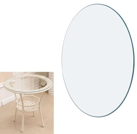 Tischplatte Gehärtetes Glas Ø 360-1000mm Tisch Glasplatte Platte Glastisch, Glasplatte Rund Glastisch Tischplatte Aus Gehärtetem Glas Tisch Glasscheibe 8mm Dick (Klar Glas) ( Size : 50CM(20INCH) )