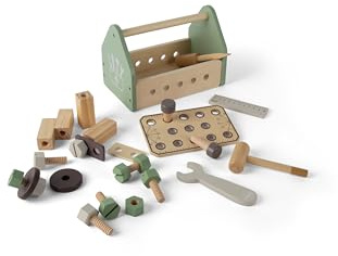 Dantoy - Werkzeugkiste aus Holz für Kinder - Rollenspiel - Holzspielzeug - mit Zubehör - 3+ Jahre