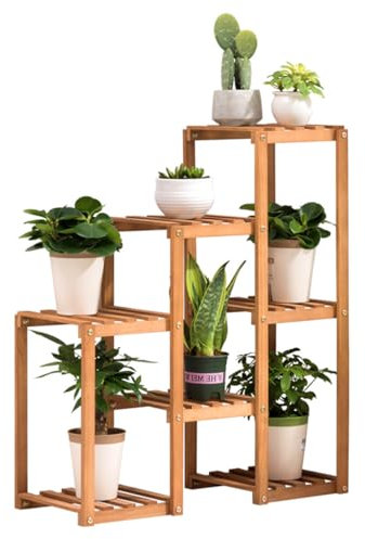 DDKYHU Plant standTier Portafiori in Legno massello Scala per Piante a più Livelli per Interni ed Esterni Scaffale Fioriere Espositore Supporto per Piante Scaffali Verticali per Ufficio