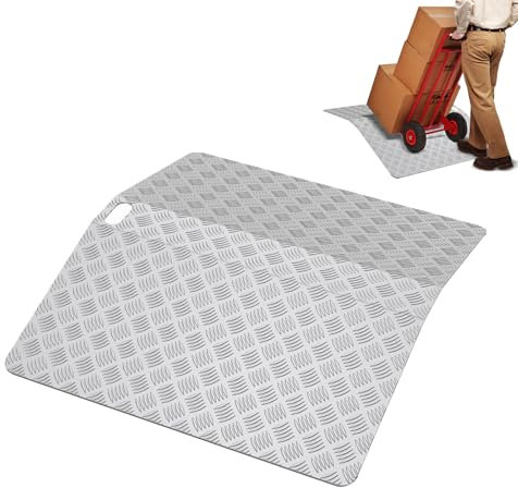 ACXIN Rampa per soglia della porta, rampa per sedia a rotelle, in alluminio, antiscivolo, portatile, con manici, portata 270 kg (80 x 70 x 10 cm)