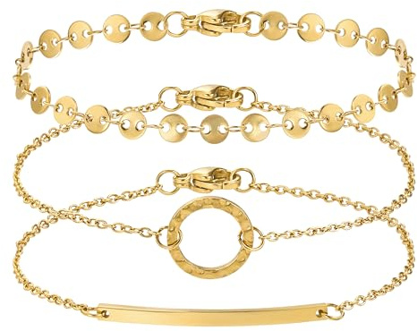 BONNYBIRD® Premium Edelstahl Armbänder Set Damen in Silber, Gold & Roségold, 100% Wasserfest & Hautverträglich BonnyMilano