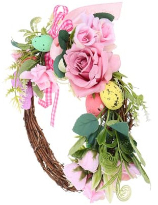 Amosfun Ostern Tür Kranz Saison Front Tür Decor Sicher Stoff Kunststoff für Wohnzimmer