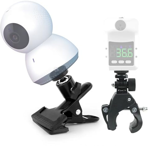 JINGHANGER 2 soportes de sujeción de metal para trípode con conector de 1/4 pulgadas, adaptador de tornillo roscado, soporte para cámara, soporte flexible para cámaras, cámaras de vídeo