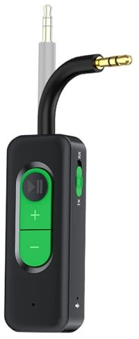 RUOVXWU Bluetooth Transmitter Receiver 2-in-1 5.4 Audio Adapter, Mini Wireless Car Transmitter Receivers with 3.5mm AUX Bluetooth Adapter for Home Car Airplane PC Audio Music Headphones TV Speakers