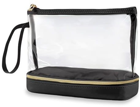 Aucuu Kulturbeutel Transparent, Transparente Kulturtasche, Kosmetiktasche Durchsichtig, Flüssigkeiten Beutel, Handgepäck-Reisezubehör, Reise-Waschtaschen, Make-up-Taschen für Familie Damen Herren