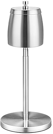 Einstellbarer Standaschenbecher, Höhe Ausziehbar 21.8-56.2cm Edelstahl Standaschenbecher für Draußen mit Deckel und Rutschfestem Boden, Groß Stand Aschenbecher für Draussen (Silber)