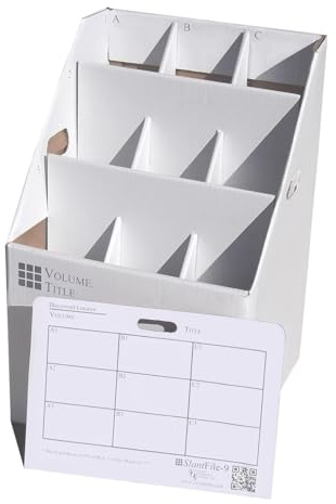 Advanced Organizing Systems - SlantFile-9 Open Roll File Storage Box - Corrugated 26x16.5x16.5 With 9 Compartments To Manage All Types of Documents