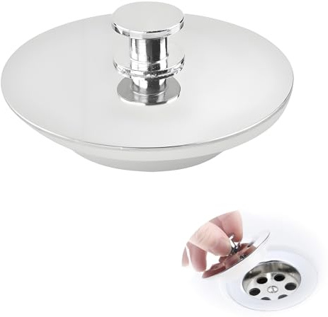 Universal Bath Plug Replacement,40mm-45mm Sink Bathtub Stopper Push Up Pop Plugs Sinks Rubber Seal Assembly Replacements Shower Overflow Cover Stoppers Spares Accessory,for Kitchen Bathroom Tub Drain