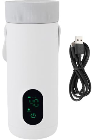 Voyage électrique portable Kettle, 350 ml USB Rechargeable Bouteille sans fil réchauffe et bouilloire à thé pour voyager, faire bouillir, garder au chaud, petit kettl électrique