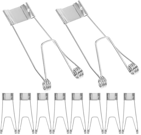 Genérico 10 Piezas Clips de Resorte para Focos Empotrados, 53mm Abrazaderas de Sujeción de Metal para Downlight, Paneles de Techo y Luces de Pasillo, Accesorios de Fijación para Iluminación LED
