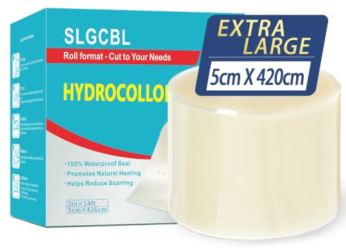 Hydrokolloid Pflaster Rolle, 5cm x 420cm Extra Groß Hydrokolloid Pflaster